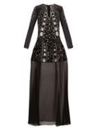 Matchesfashion.com Givenchy - Crystal Embellished Wool Crepe Gown - Womens - Black Multi
