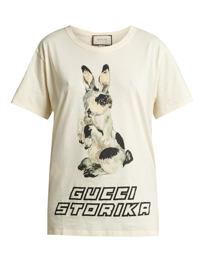 Gucci Rabbit-print Cotton-jersey T-shirt
