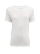 Matchesfashion.com Isabel Marant Toile - Killiann Scoop Neck Slubbed Linen Jersey T Shirt - Womens - White