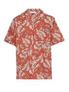 Matchesfashion.com Desmond & Dempsey - Foliage Print Cotton Poplin Pyjama Shirt - Mens - Red