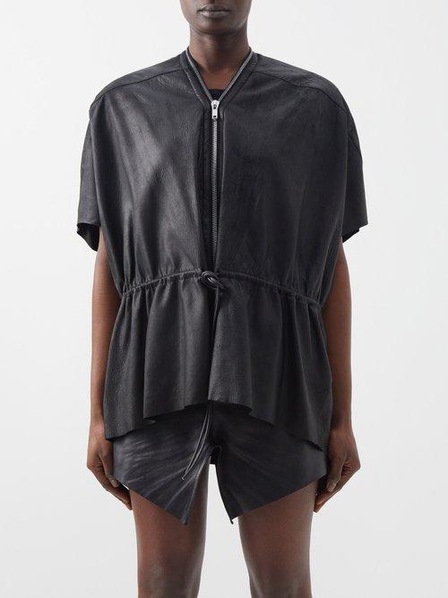 Rick Owens - Sail Megablister Leather Jacket - Womens - Black