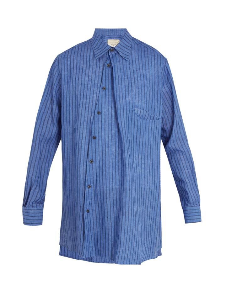 By Walid Issa Striped Linen Shirt