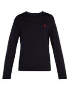 Ami Logo-embroidered Wool Sweater