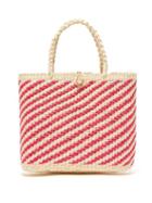 Matchesfashion.com Sensi Studio - Canasta Woven Striped Toquilla Straw Basket Bag - Womens - Pink White