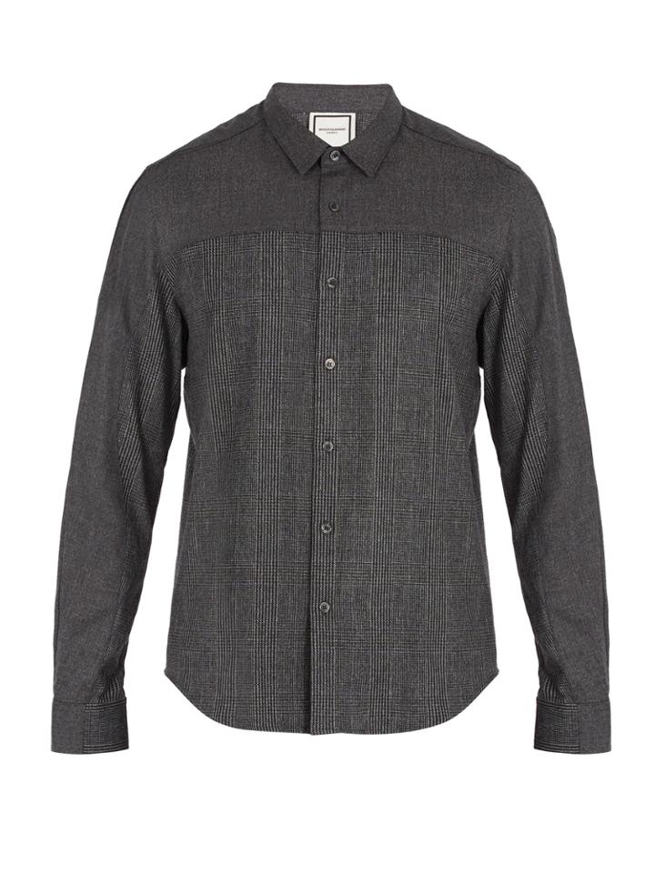 Wooyoungmi Prince Of Wales-checked Single-cuff Flannel Shirt
