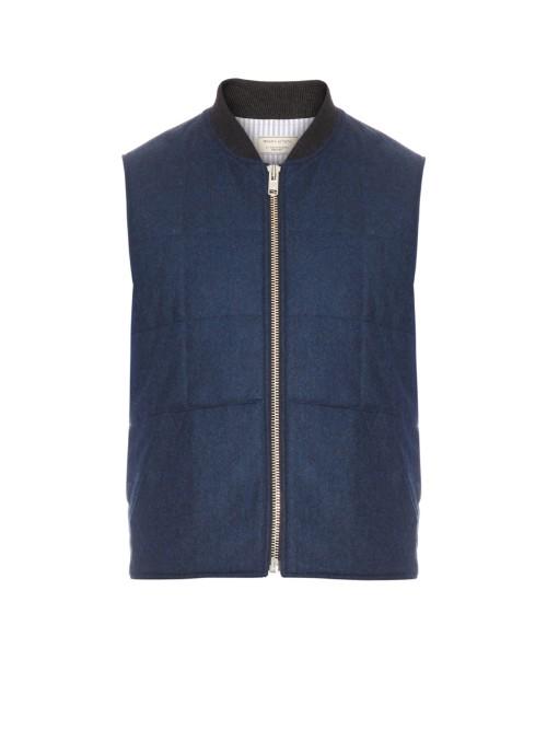 Maison Kitsuné Quilted Virgin-wool Flannel Gilet