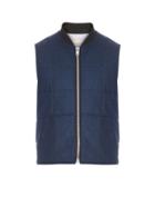 Maison Kitsuné Quilted Virgin-wool Flannel Gilet