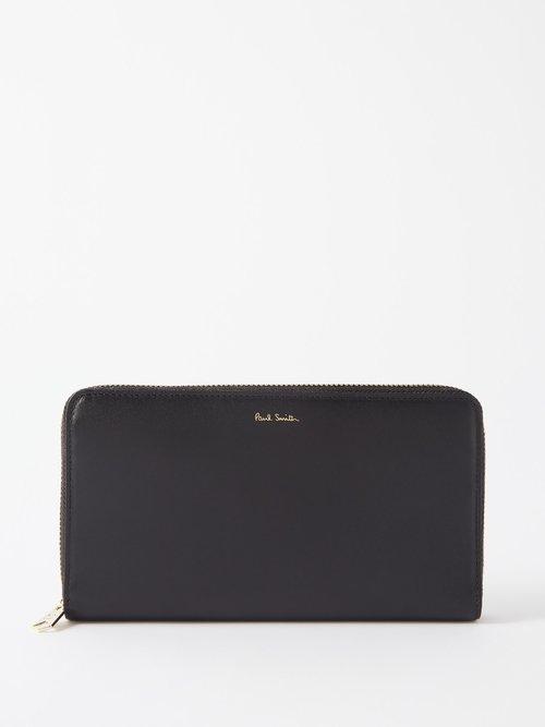 Paul Smith - Logo-print Leather Ziparound Wallet - Mens - Black