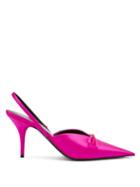 Matchesfashion.com Balenciaga - Knife Satin Slingback Pumps - Womens - Pink