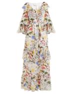 Borgo De Nor Margaux Garden-print Silk Dress