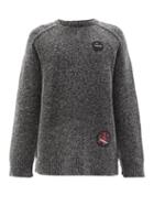 Matchesfashion.com Raf Simons - Appliqu-patch Fuzzy Lam Sweater - Mens - Grey