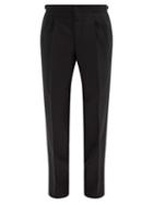 Matchesfashion.com Caruso - Pleated-rise Tapered-leg Twill Suit Trousers - Mens - Black