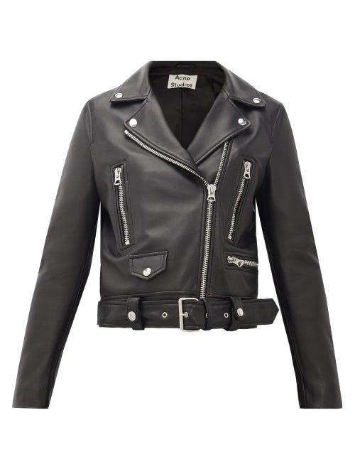 Matchesfashion.com Acne Studios - Mock Smooth-leather Biker Jacket - Womens - Black