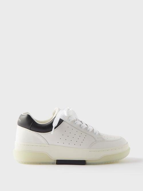 Amiri - Stadium Low Leather Trainers - Mens - White Black