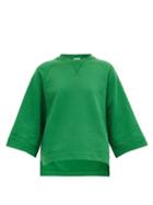 Matchesfashion.com Ganni - Logo-embroidered Jersey Sweatshirt - Womens - Green