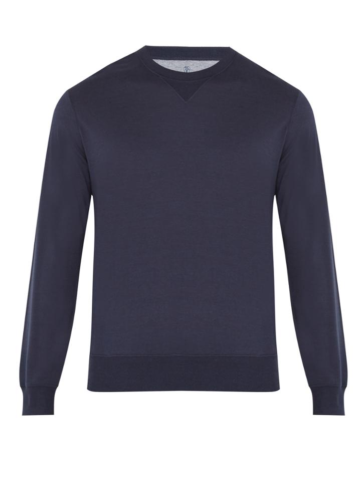 Brunello Cucinelli Crew-neck Silk And Cotton-blend Top