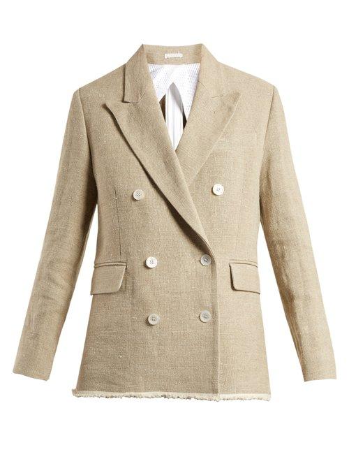 Matchesfashion.com Golden Goose Deluxe Brand - Virna Double Breasted Canvas Jacket - Womens - Beige