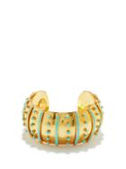 Sylvia Toledano - Brushed Enamel Cuff - Womens - Green Gold