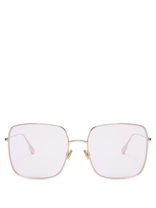 Matchesfashion.com Dior Eyewear - Diorstellaire Iridescent Square Sunglasses - Womens - Pink