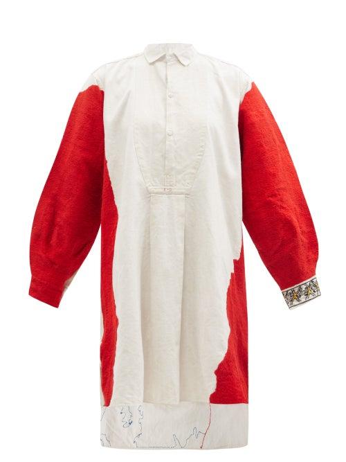 Matchesfashion.com Kilometre Paris - Hope Robben Island Embroidered Linen Kaftan - Womens - White Multi
