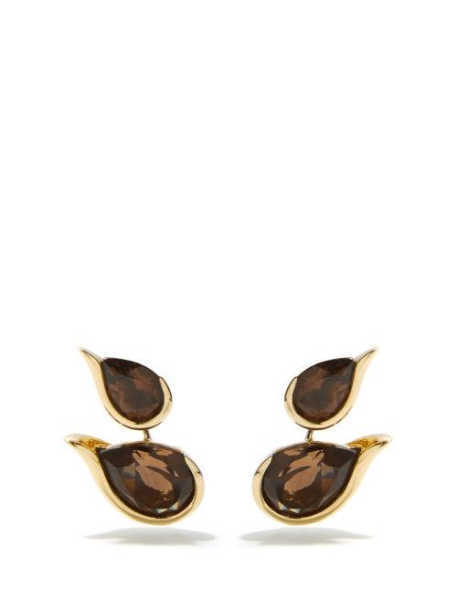 Fernando Jorge - Ignite Quartz & 18kt Gold Stud Earrings - Womens - Beige Gold