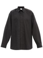 Matchesfashion.com Vetements - Logo-jacquard Cotton-poplin Shirt - Mens - Black