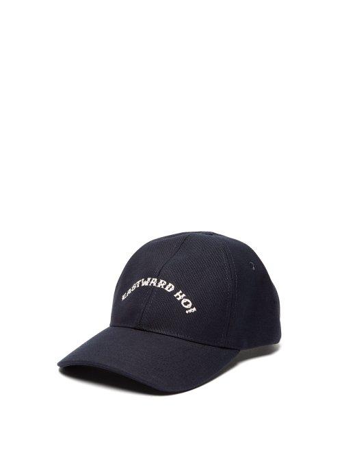 Matchesfashion.com A.p.c. - Logo Embroidered Six Panel Cotton Hat - Mens - Navy