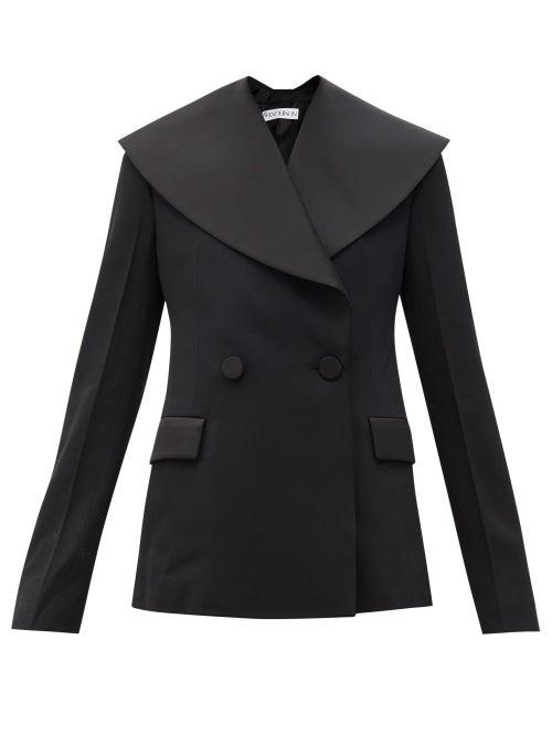 Matchesfashion.com Jw Anderson - Shawl-lapel Double-breasted Wool-gabardine Jacket - Womens - Black