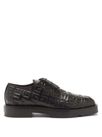 Mens Shoes Givenchy - 4g-embossed Leather Derby Shoes - Mens - Black