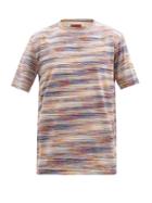 Missoni - Distorted-stripe Cotton-jersey T-shirt - Mens - Red