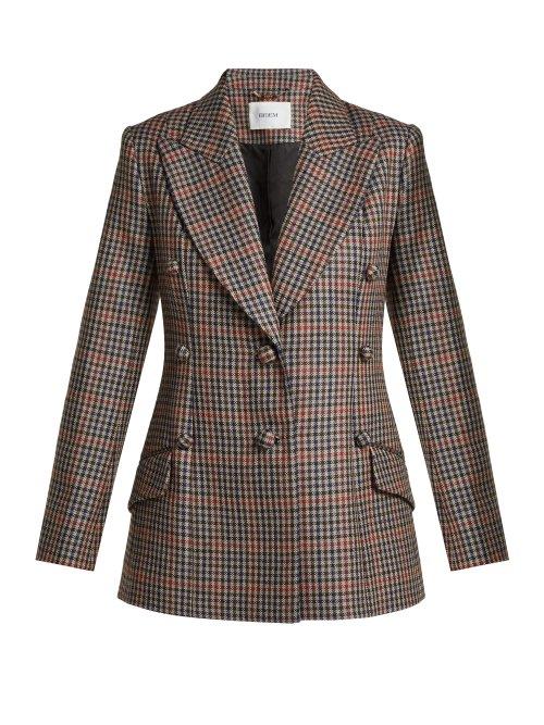 Matchesfashion.com Erdem - Devon Single Breasted Check Wool Blazer - Womens - Blue Multi