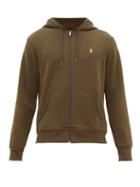 Matchesfashion.com Polo Ralph Lauren - Logo Embroidered Zip Through Hooded Sweatshirt - Mens - Khaki