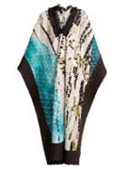 Matchesfashion.com Issey Miyake - Retrospect 1 Pleated Fringe Trimmed Kaftan - Womens - Blue Multi