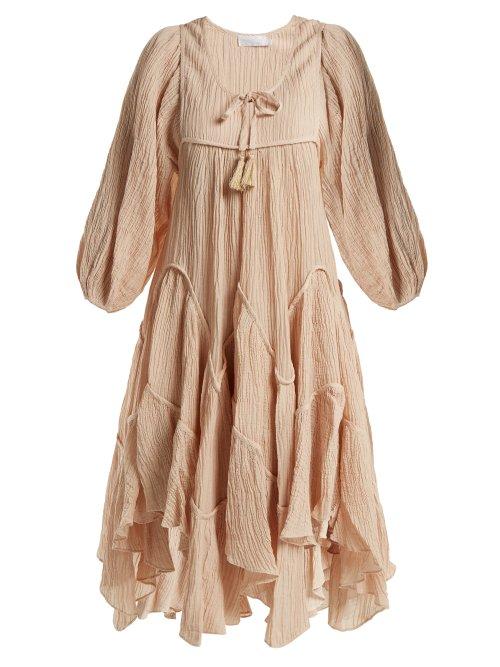 Matchesfashion.com Zimmermann - Bayou Handkerchief Hem Dress - Womens - Nude