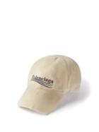 Balenciaga - Logo-embroidered Cotton-twill Baseball Cap - Mens - Cream Multi