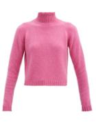 Matchesfashion.com The Elder Statesman - Highland High-neck Cashmere Sweater - Womens - Pink