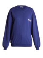 Matchesfashion.com Balenciaga - Logo Print Cotton Sweatshirt - Womens - Blue Multi