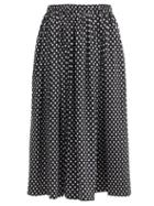 Matchesfashion.com Comme Des Garons Comme Des Garons - Pleated Polka-dot Satin Midi Skirt - Womens - Black White