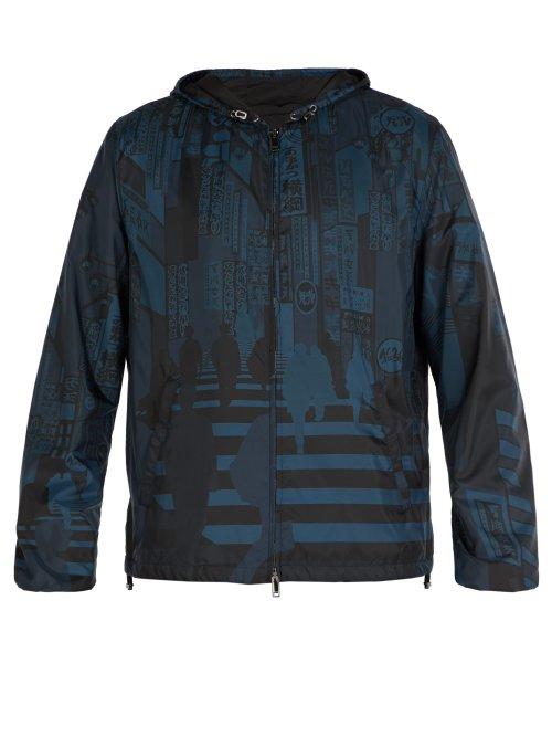 Matchesfashion.com Valentino - Tokyo Print Windbreaker - Mens - Blue