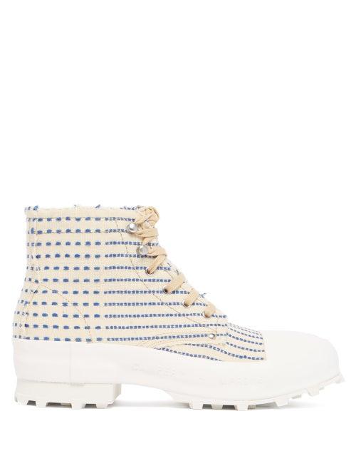 Matchesfashion.com Camperlab - Traktori High-top Embroidered Canvas Trainers - Mens - White Multi