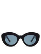 Matchesfashion.com Loewe - Round Cat Eye Acetate Sunglasses - Womens - Black