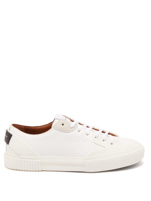Matchesfashion.com Givenchy - Corrugated Sole Leather Low Top Trainers - Womens - White