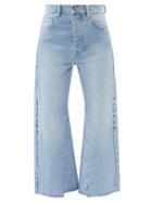 Raey - Insert Flare Organic Cotton-blend Jeans - Womens - Light Blue