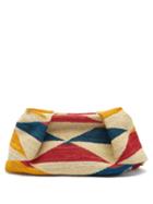 Sensi Studio - Maxi Geometric-weave Sisal Clutch Bag - Womens - Orange Multi