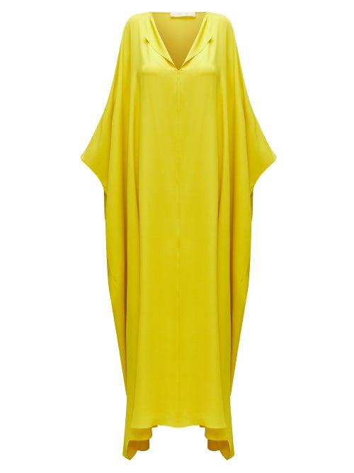 Matchesfashion.com The Row - Enrico Silk Kaftan Maxi Dress - Womens - Yellow