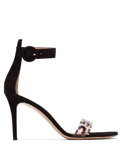 Matchesfashion.com Gianvito Rossi - Stella 85 Leopard Plexi And Suede Sandals - Womens - Leopard