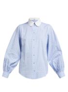 Matchesfashion.com Gucci - Logo Fil Coup Cotton Poplin Shirt - Womens - Blue Multi