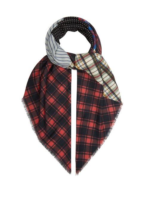 Matchesfashion.com Loewe - Patchwork Wool Blend Scarf - Womens - Multi
