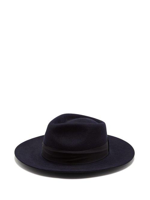 Matchesfashion.com Hillier Bartley - Portobello Felt Fedora Hat - Womens - Navy