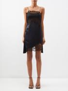 Victoria Beckham - Lace-trim Satin Camisole Dress - Womens - Black